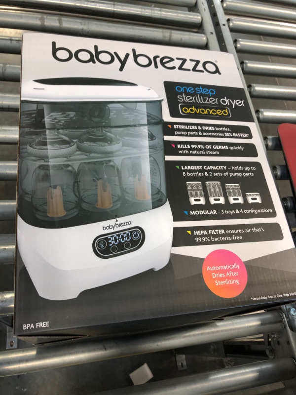 Photo 2 of Baby Brezza Baby Bottle Sterilizer and Dryer Advanced – Electric Steam Sterilization Machine – Universal Sterilizing for All Bottles: Plastic + Glass + Pacifiers + Breast Pump Parts - HEPA Filtration