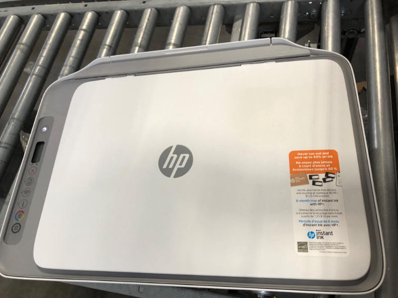 Photo 3 of HP DeskJet 2755e Wireless Color All-in-One Printer with bonus 6 months Instant Ink (26K67A), white