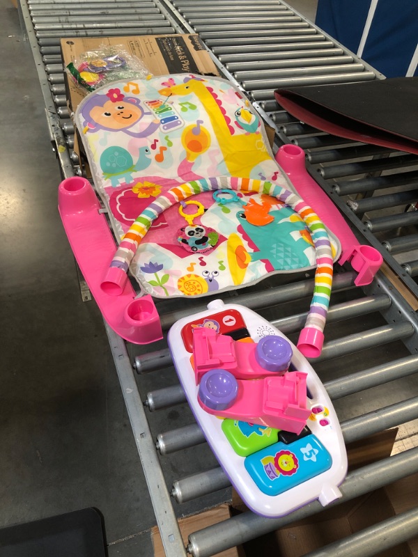 Photo 1 of Fisher-Price Deluxe Kick & Play Piano Gym, Pink, Baby Activity Playmat With Toy Piano, Lights, Music And Smart Stages Learning Content Pink Kick 'n Play Piano - Frustration Free Packaging