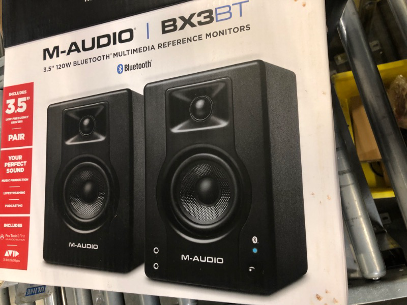 Photo 2 of M-Audio BX3BT 3.5" Studio Monitors & PC Speakers with Bluetooth for Recording and Multimedia with Music Production Software, 120W, Pair With Bluetooth Pair 3.5" Speakers