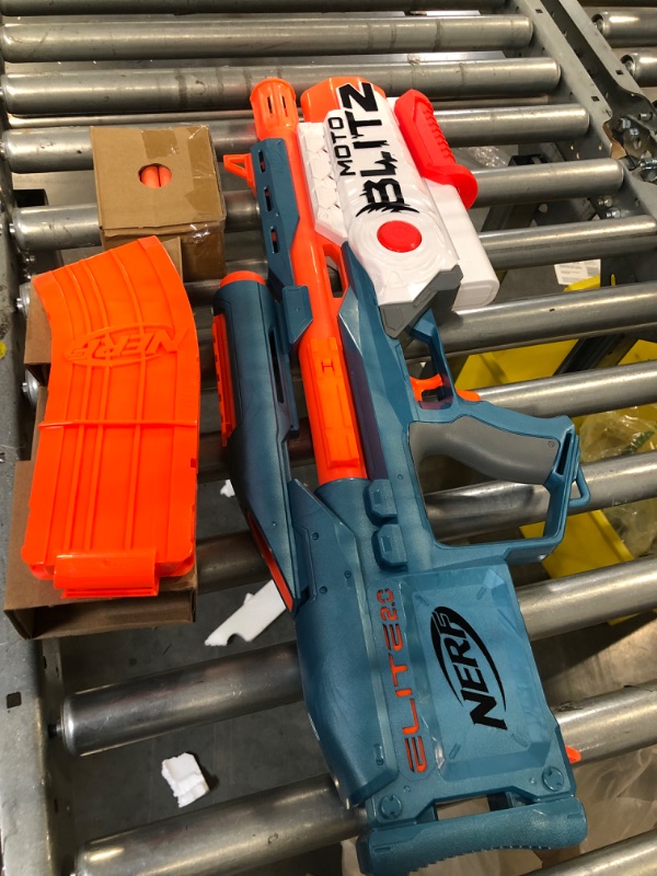 Photo 1 of NERF Elite 2.0 Motoblitz Blaster with Scope, Motorized 10-Dart Blasting, Airblitz 6 Darts, Outdoor Toys for 8 Year Old Boys & Girls
