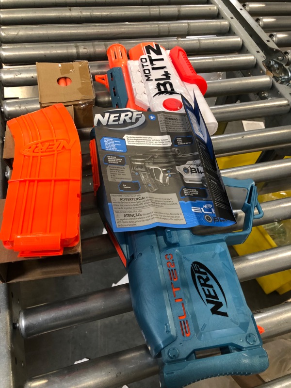 Photo 1 of NERF Elite 2.0 Motoblitz Blaster with Scope, Motorized 10-Dart Blasting, Airblitz 6 Darts, Outdoor Toys for 8 Year Old Boys & Girls