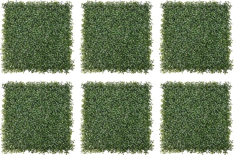 Photo 1 of  Grass Wall Panels - 20" X 20" - Pack of 6 Outdoor Decor Garden Fence - Artificial Boxwood Panel - Greenery Backdrop Wall - Fake Grass Wall, Privacy Fence for Backyard Decor

