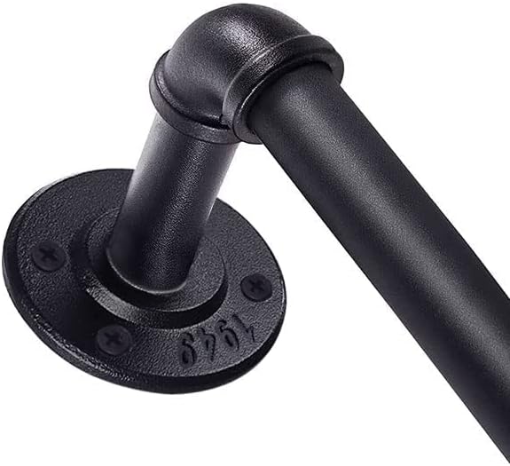 Photo 2 of 1 Inch Curtain Rods for Windows 66 to 120, Industrial Pipe Curtain Rod, Black Curtain Rod, Outdoor/Indoor Curtain Rod, Rustic Curtain Rod, Rust Resistant Ceiling or Wall Mount, 72 to 144 Inch, Black 