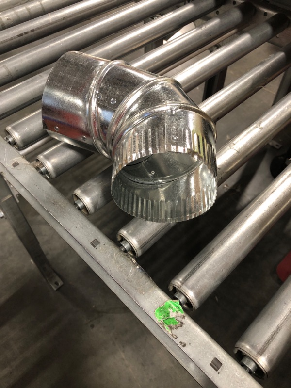 Photo 2 of 4" Adjustable Duct Elbow 90 Degree HVAC - 30 Gauge galvanized sheet metal duct connector, for flexible round tube air ventilation & vent pipe ductwork collar piping ducting fitting
