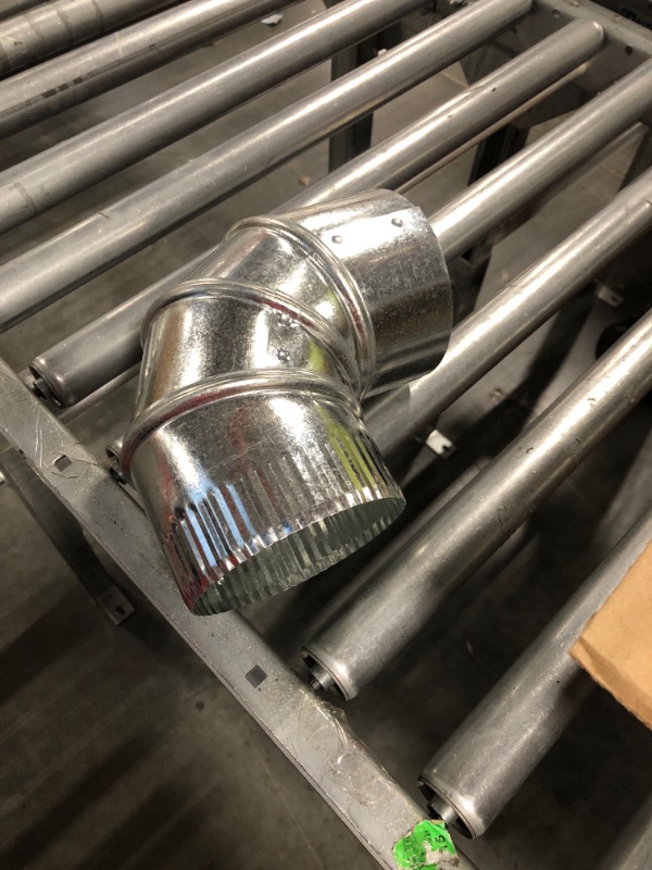 Photo 3 of 4" Adjustable Duct Elbow 90 Degree HVAC - 30 Gauge galvanized sheet metal duct connector, for flexible round tube air ventilation & vent pipe ductwork collar piping ducting fitting
