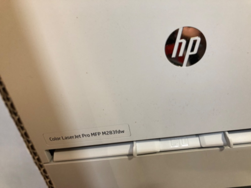 Photo 1 of HP Color LaserJet Pro M283fdw Wireless All-in-One Laser Printer, Remote Mobile Print, Scan & Copy, Duplex Printing, Works with Alexa (7KW75A), White