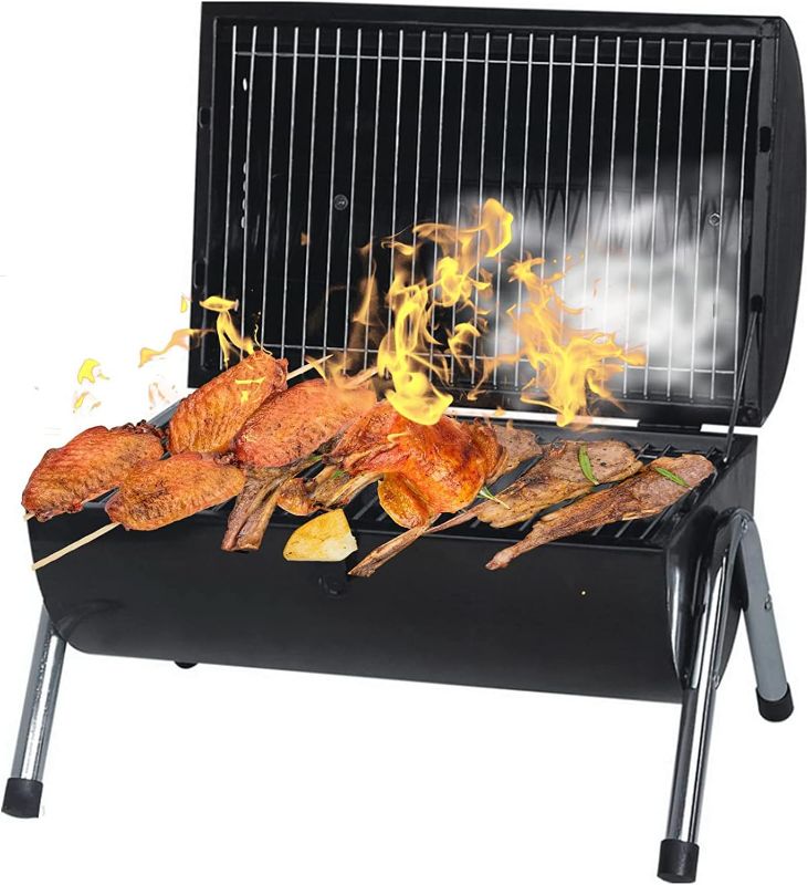 Photo 1 of Spexlb Charcoal Grill - Portable Mini BBQ Foldable for Outdoor Cooking, Camping and Picnic, Black
