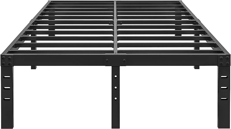 Photo 1 of ALDRICH 14 Inch Metal Full Size Bed Frame - Double Black Basic Anti Squeak Steel Slats Platform, Easy Assembly Heavy Duty Noise Free Bedframes, No Box Spring Needed
