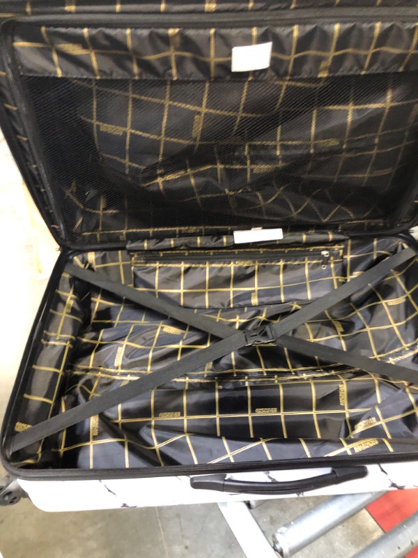Photo 1 of American Tourister Moonlight Hardside Expandable Luggage with Spinner Wheels, Marble, Checked-Large 28-Inch