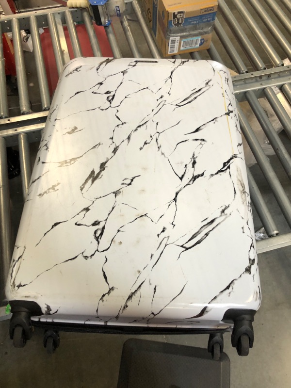 Photo 1 of American Tourister Moonlight Hardside Expandable Luggage with Spinner Wheels, Marble, Checked-Large 28-Inch