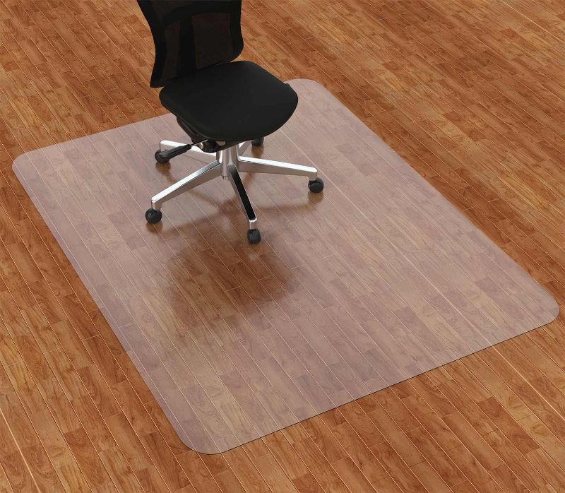 Photo 1 of Clear Chair mat for Hard Floors 36 x 48 inches Transparent Floor Mats Wood/Tile Protection Mat for Office & Home (36" X 48" Rectangle) 