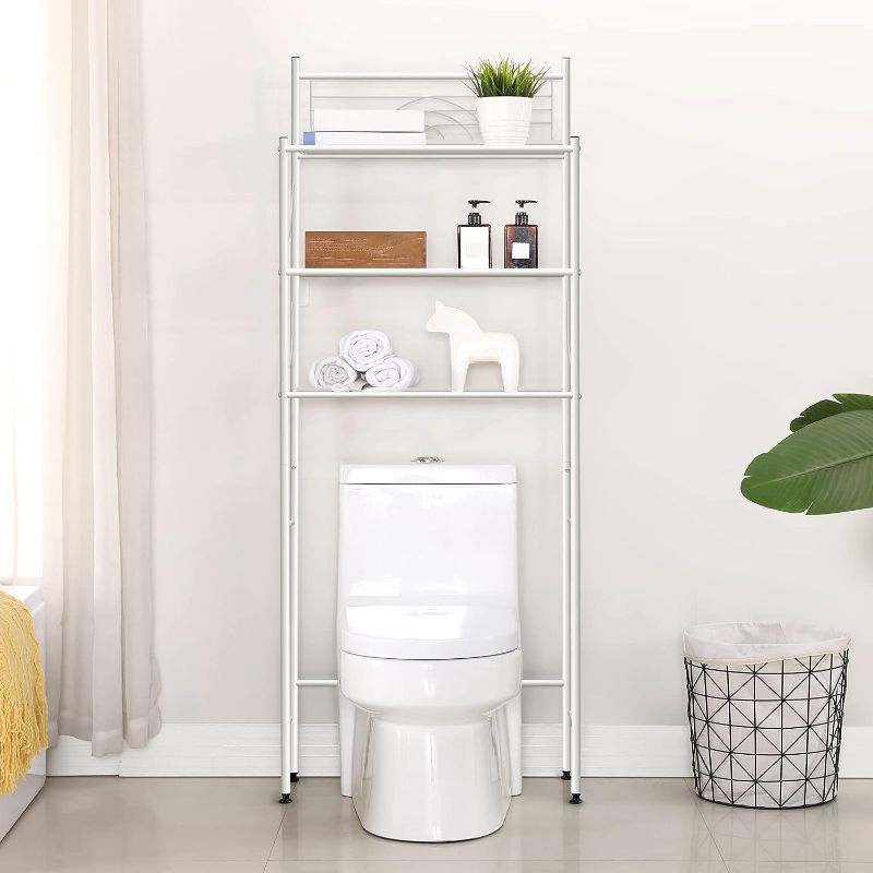 Photo 1 of 
MallBoo Toilet Storage Rack, 3 -Tier Over-The-Toilet Bathroom Spacesaver - Easy to Assemble,9.5" D x 26.7" W x 64.4" H(White)
