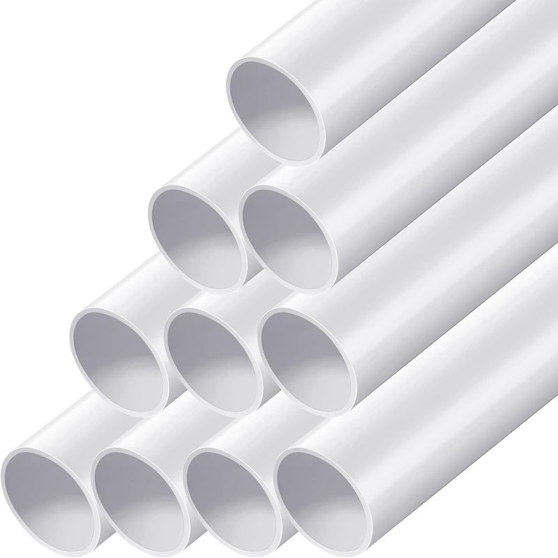 Photo 1 of 12 Pcs 1" PVC Pipe, SCH. 40 Furniture Grade 40'' DIY PVC Projects for The Home, Garden, Greenhouse, Farm and Workshop, White
