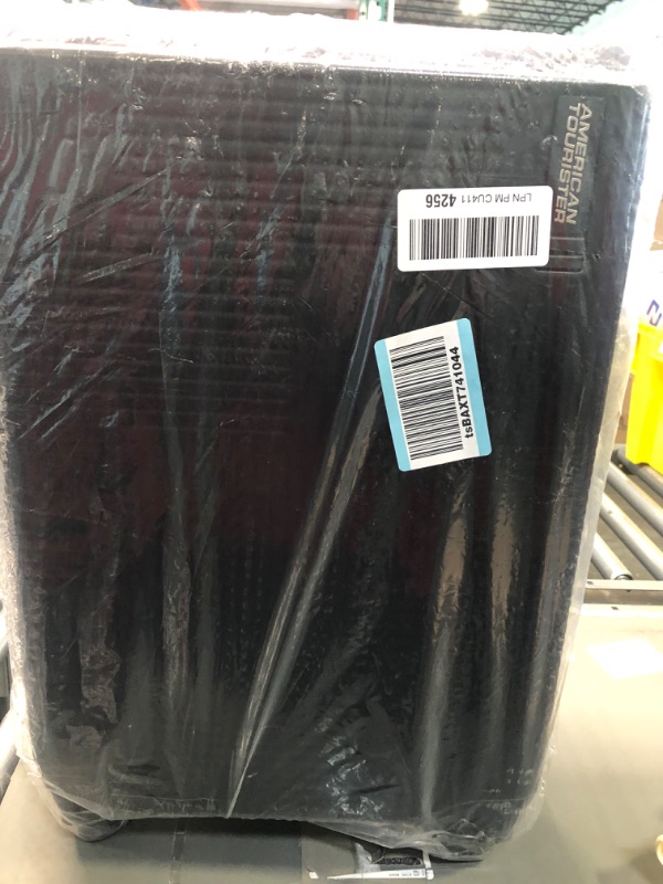 Photo 1 of American Tourister Stratum XLT Expandable Hardside Luggage with Spinner Wheels, Jet Black, Carry-On 21-Inch Carry-On 21-Inch Jet Black