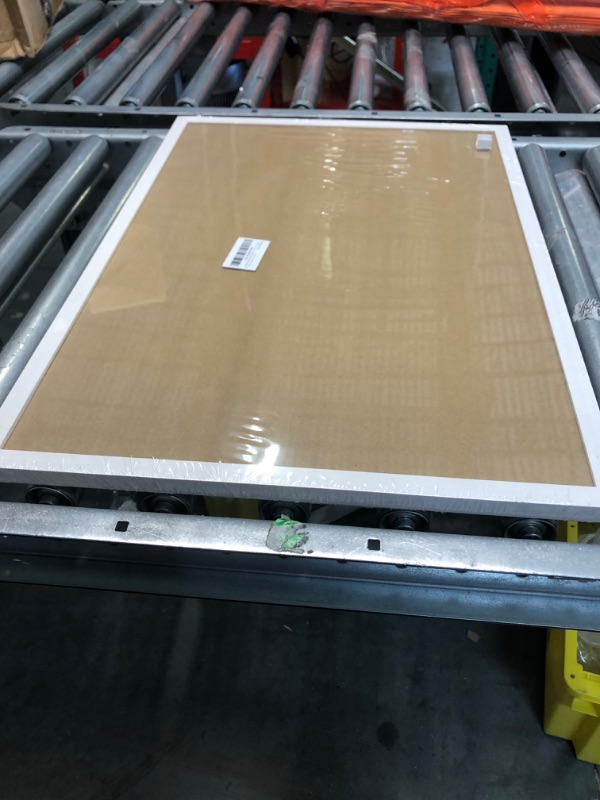 Photo 1 of Cork Board Bulletin Board 23 x 15.7 Inches with Rectangle White Frame Hanging Pin for Walls Office Message Board or Vision Board Decoration White Border Color 23 x 15.7 Inches