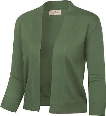 Photo 1 of GRACE KARIN Women's 3/4 Sleeve Cardigan Knit Sweaters Cropped Open Front Shrug Bolero…
