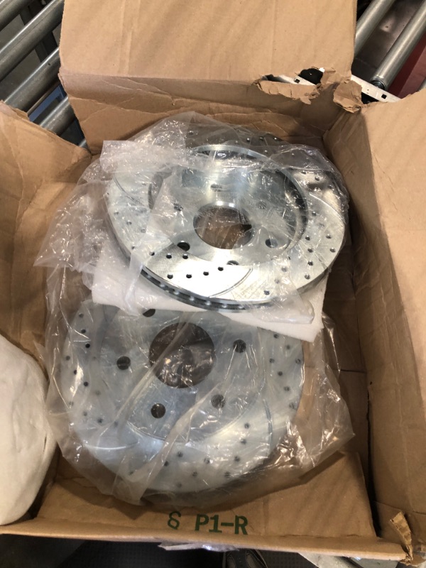 Photo 3 of A-Premium 12.01 inch (305mm) Front Drilled and Slotted Disc Brake Rotors Compatible with Select Chevy, GMC and Cadillac Models - Silverado 1500, Tahoe, Express, Suburban, Avalanche, Astro, Sierra