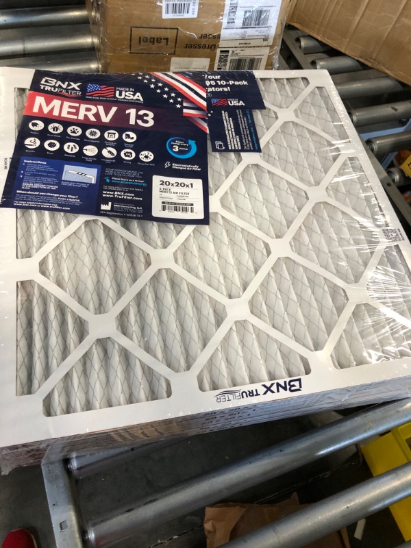 Photo 3 of BNX 20x20x1 MERV 13 Air Filter 6 Pack - MADE IN USA - Electrostatic Pleated Air Conditioner HVAC AC Furnace Filters - Removes Pollen, Mold, Bacteria 20x20x1 6-Pack