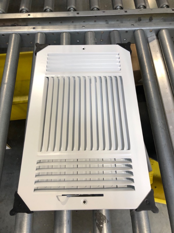 Photo 4 of 14"w X 8"h 3-Way AIR Supply Grille - Vent Cover & Diffuser - Flat Stamped Face - White [Outer Dimensions: 15.75"w X 9.75"h] 14 x 8 - 3Way White