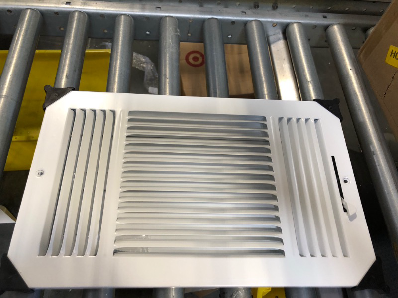 Photo 3 of 14"w X 8"h 3-Way AIR Supply Grille - Vent Cover & Diffuser - Flat Stamped Face - White [Outer Dimensions: 15.75"w X 9.75"h] 14 x 8 - 3Way White