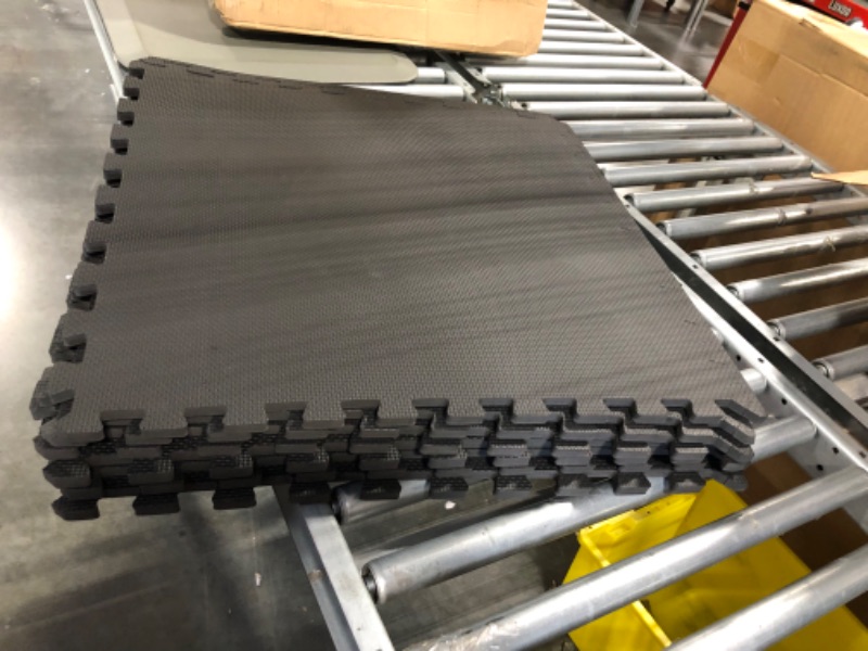 Photo 1 of BalanceFrom Puzzle Exercise Mat with EVA Foam Interlocking Tiles Black 1/2" Thick, 24 S.F.