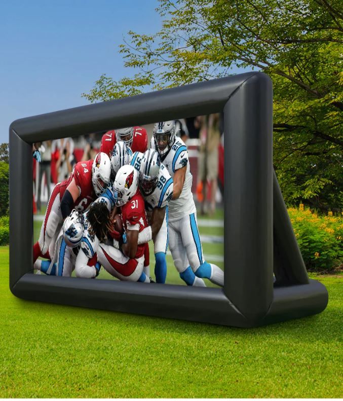 Photo 1 of  Inflatable Movie Screen for Outdoor Use Blow Up Projector Screen - Includes Inflation Fan, Tie-Downs and Storage Bag - Supports Front and Rear Projection
