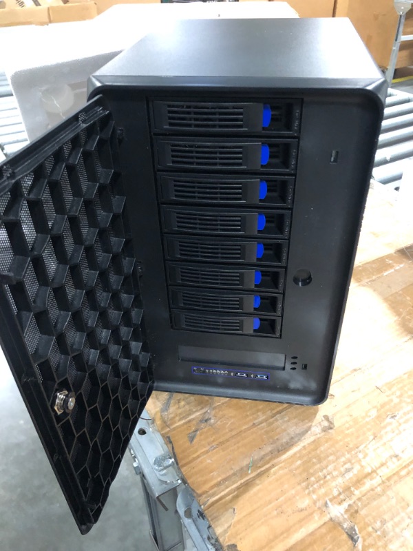 Photo 1 of KCMconmey 8 + 1 Bay DIY NAS Case, 4 x 2.5/3.5 Tray + 1 x 2.5 Internal Bay. Compatible ITX MB Flex PSU. with Front USB 3.0 8cm Chassis Fan Hot Swap Backplane. Network Attached Storage Enclosure.