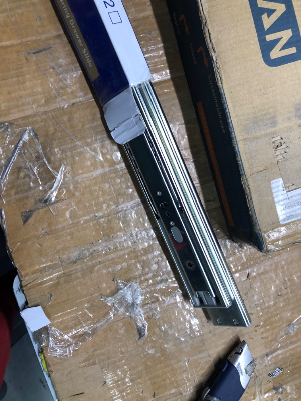 Photo 1 of 1 Pair 22 Inch Side/Rear Mount Soft Close Drawer Slides Full Extension 3 FOLD Drawer Glides - LONTAN 4502S3-22 Drawer Slides Bottom Mount Heavy Duty 100 LB Drawer Runners with Rear Mounting Brackets