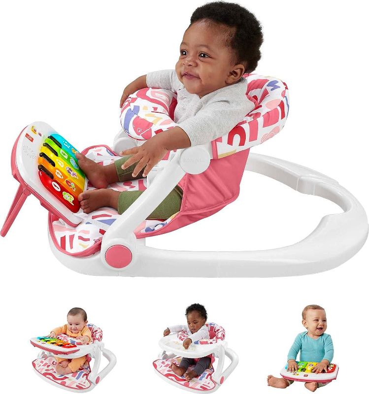 Photo 1 of Fisher-Price Portable Baby Chair, Deluxe Sit-Me-Up Seat with Kick & Play Piano Learning-Toy and Snack Tray for Babies and Toddlers