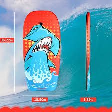 Photo 1 of Bodyboard 37 inch/41 inch Super Lightweight Body Board with Wrist Leash Skimboard EPS Deck and Slick Bottom, Perfect Surfing for Kids Teens and Adults