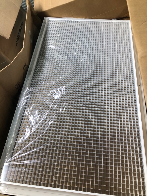 Photo 2 of 20" x 36" or 36" x 20" Cube Core Eggcrate Return Air Grille - Aluminum Rust Proof - HVAC Vent Duct Cover - White [Outer Dimensions: 22.75] 20 x 36 Return Grille