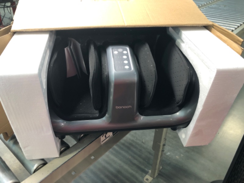 Photo 1 of bonoch Shiatsu Foot Massager Machine with Heat, Foot and Calf Massager with Remote, 3 Intensity Heat Therapy Kneading Air Compression, Foot Massager for Plantar Fasciitis Neuropathy Blood Circulation Gray