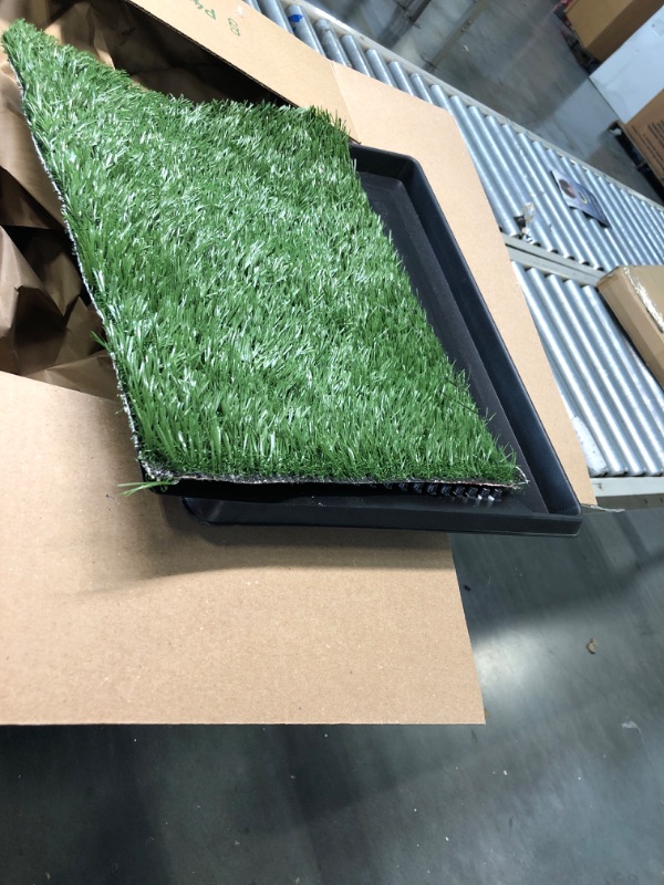 Photo 3 of Artificial Grass Puppy Pad for Dogs and Small Pets – Portable Training Pad with Tray – Dog Housebreaking Supplies by PETMAKER (16" x 20") Small 3-Layer System