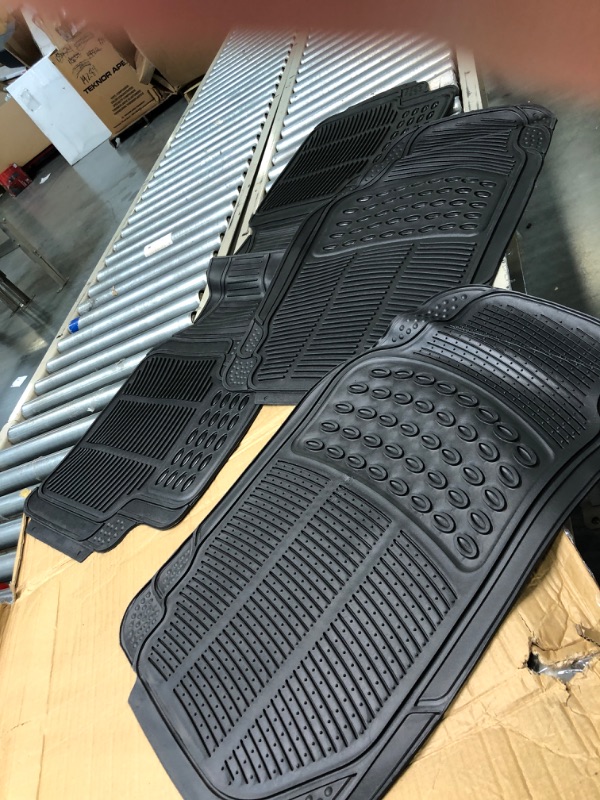 Photo 1 of BDK ProLiner Floor Mats for Cars Trucks SUV, Black 3-Piece Heavy Duty Car Mats with Universal Fit Design, All Weather Car Floor Liners Black 3PC Front & Rear
