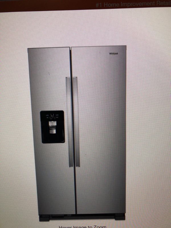 Photo 1 of 24.6 cu. ft. Side by Side Refrigerator in Fingerprint Resistant Stainless Steel
