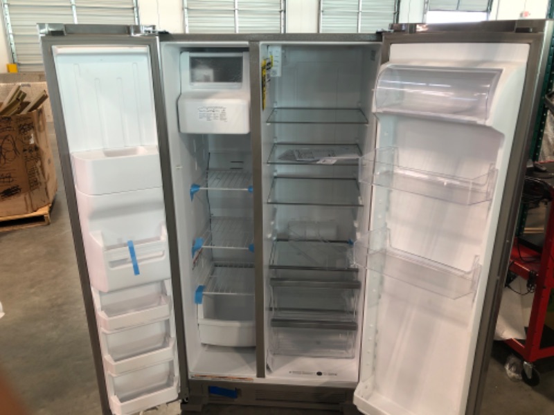 Photo 4 of 24.6 cu. ft. Side by Side Refrigerator in Fingerprint Resistant Stainless Steel
