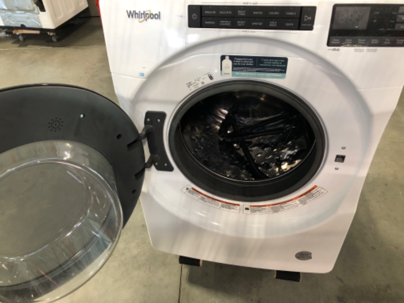Photo 4 of Whrilpool 4.5 cu. ft. Front Load Washer with Steam, Quick Wash Cycle and Vibration Control Technology in White, ADA Compliant