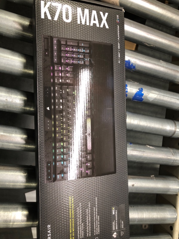Photo 1 of Corsair K70 MAX RGB Magnetic-Mechanical Wired Gaming Keyboard - Adjustable Actuation MGX Switches - PBT Double-Shot Keycaps - iCUE Compatible - QWERTY NA Layout - Black K70 RGB MAX MGX Magnetic (Adjustable) Black