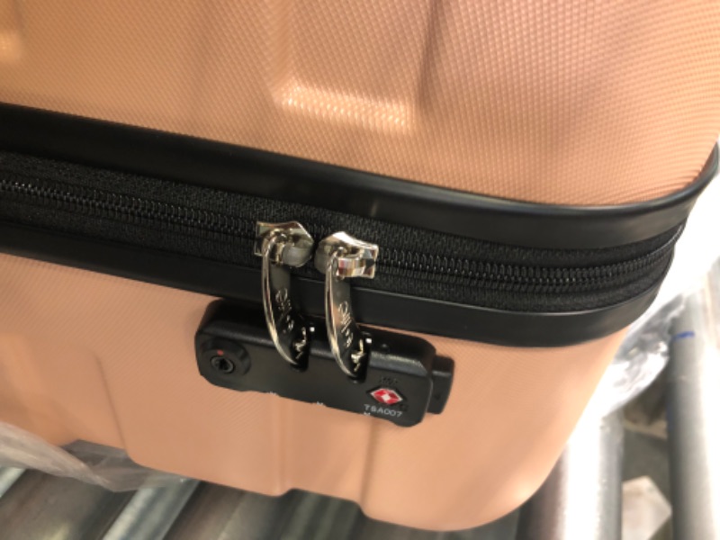 Photo 1 of COOLIFE Luggage 3 Piece Set Suitcase Spinner Hardshell Lightweight TSA Lock 4 Piece Set Sakura Pink