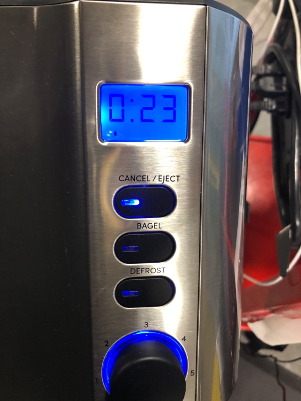 Photo 1 of Elite Gourmet ECT2145 Extra Wide Slot 2-Slice Toaster, Bagel Function Reheat, Defrost, & Cancel Functions, 6 Toast Settings, Built-in Warming Rack, Countdown Timer, Stainless Steel 2 Slice Stainless Steel