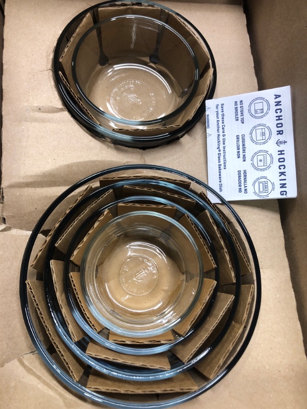 Photo 1 of Anchor Hocking Glass Food Storage Containers with Navy SnugFit Lids (18-piece, round, BPA free, glass tempered tough for oven, microwave, fridge, and freezer) 18 Piece Set