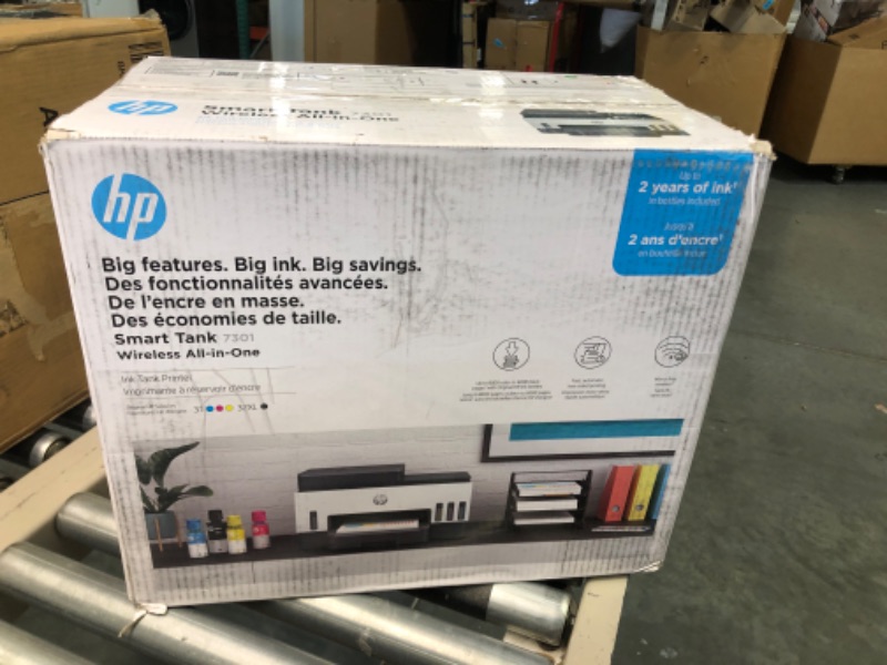 Photo 2 of HP Smart -Tank 7301 Wireless All-in-One Cartridge-free Ink Printer, up to 2 years of ink included, mobile print, scan, copy, automatic document feeder (28B70A)