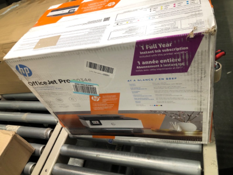 Photo 1 of HP OfficeJet Pro 8034e Wireless Color All-in-One Printer with 1 Full Year Instant Ink,White