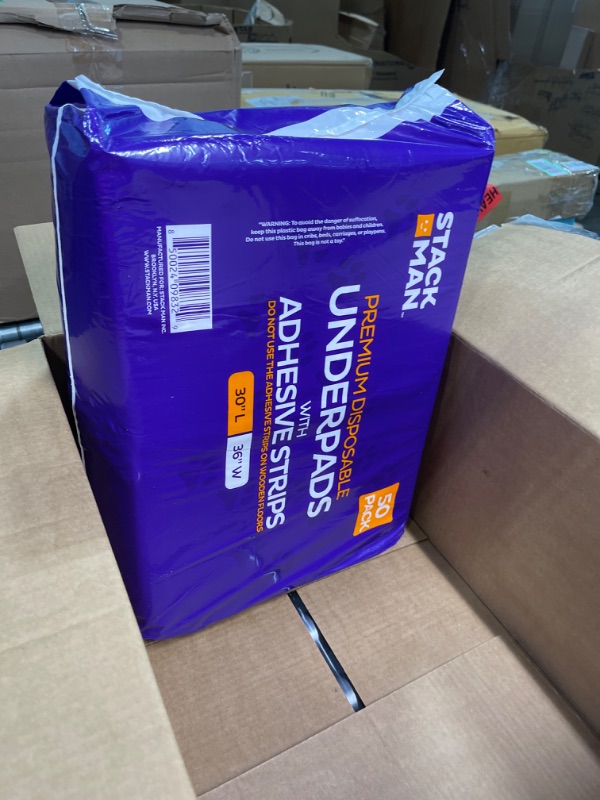 Photo 1 of Bed Pads for Incontinence Disposable 30 x 36 [50-Count] Ultra Absorbent Chux Pads with Adhesive Strips - Heavy-Duty Underpads 30x36 - Chucks Pads Disposable Adult, Kids - X-Large Puppy Training Pads