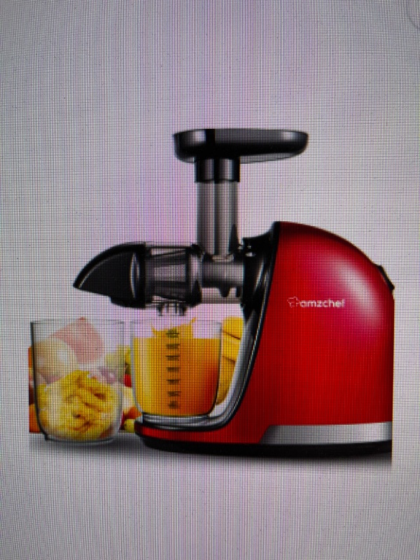 Photo 1 of AMZCHEF Masticating Slow Juicer for Fruits&Vegetables, High Nutrition &Reverse Function, Good Quality,Red