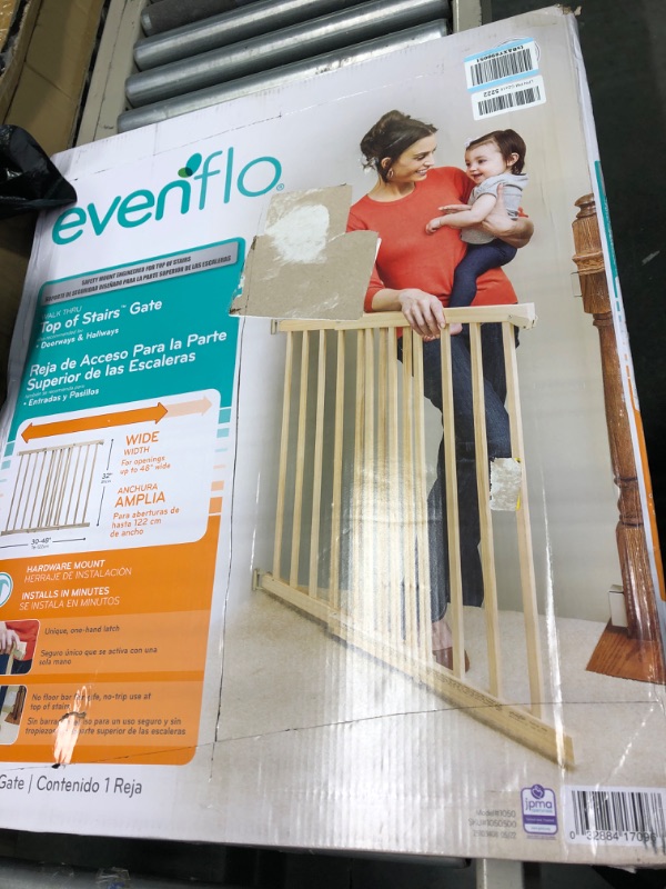 Photo 2 of Evenflo, Top of Stairs, Extra Tall Gate, Tan Wood