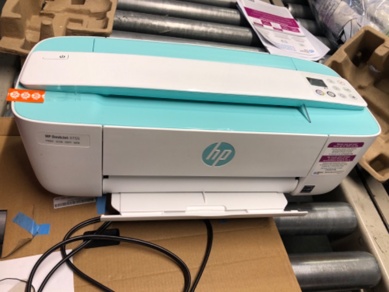 Photo 2 of HP DeskJet 3755 Compact All-in-One Wireless Printer (J9V92A) & 65XL Black High-Yield Ink Cartridge | N9K04AN & 65 Black/Tri-Color Ink Cartridges (2-Pack) | T0A36AN Seagrass Printer + Black Ink + Black/Tri-color Ink
