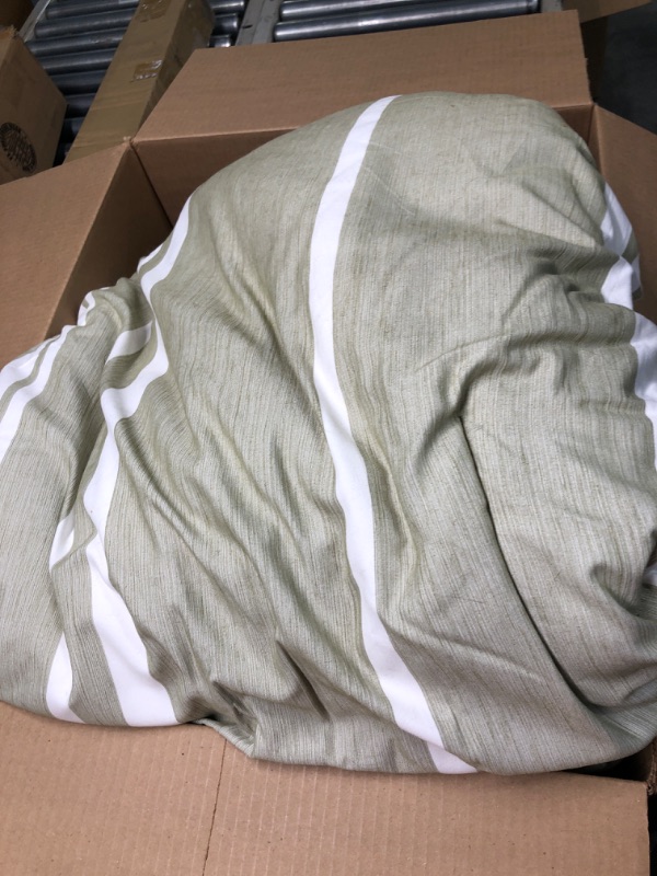 Photo 2 of Bedsure Bed in a Bag Queen 7 Pieces, Olive Green White Striped Bedding Comforter Sets All Season Bed Set, 2 Pillow Shams, Flat Sheet, Fitted Sheet and 2 Pillowcases Queen Olive Green