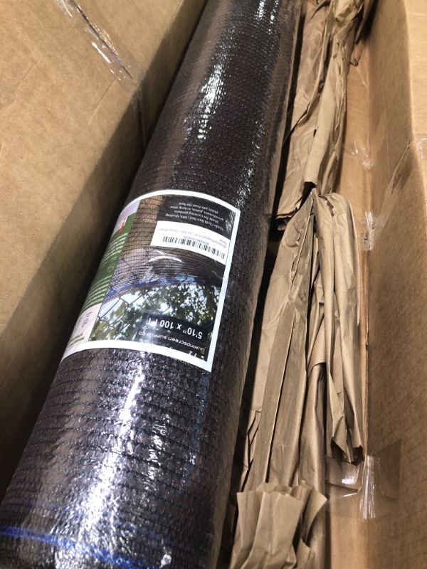 Photo 3 of WindscreenSupplyCo 5'10" x 100 ft 60% Shade Cloth Roll for Covering Garden, Greenhouse, Patio, Canopy (Brown)